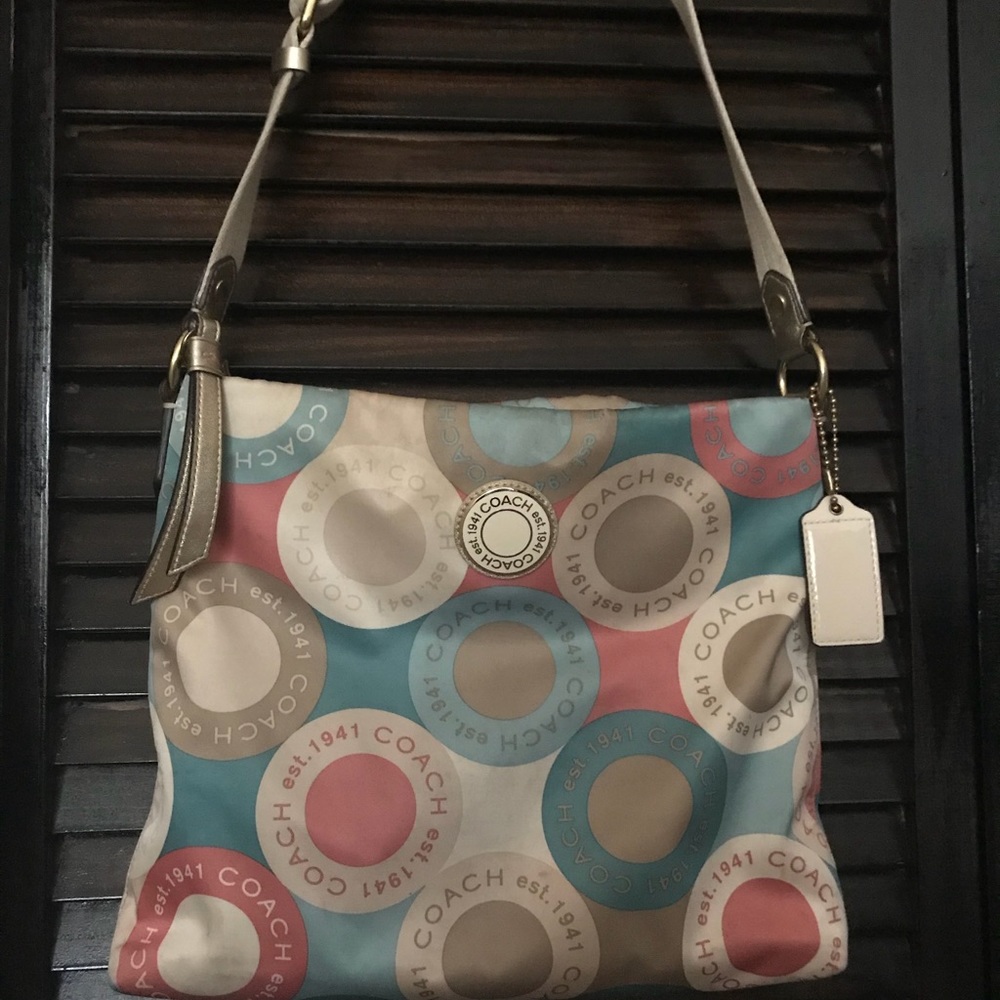 Coach scarf print shoulder bag